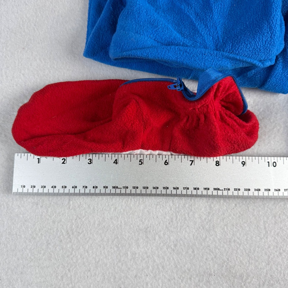 Superman Kids Fleece Union Suit One Piece Pajamas Detachable Feet Blue Red S - Picture 9 of 10